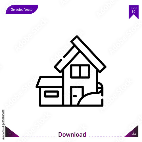 detached vector . Best modern, simple, isolated, type-of-houses , logo, flat icon for website design or mobile applications, UI / UX design vector format © Cavanshir