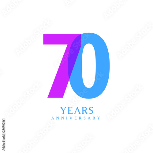 70 Year Anniversary Vector Template Design Illustration
