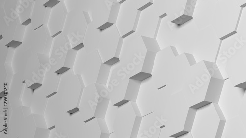 Abstract Hexagon Geometric Surface Loop 1A: light bright clean minimal hexagonal grid pattern, random waving motion background canvas in pure wall architectural white. 