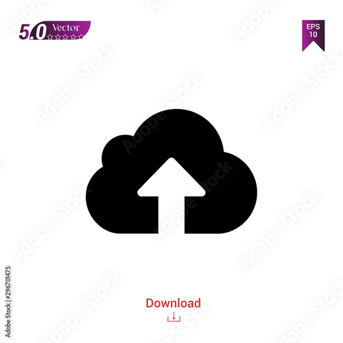 Outline Black cloud-computing icon vector isolated on white background. Popular icons for 2019 year. ui-kit-collection. Graphic design, mobile application, logo, user interface. EPS 10 format vector