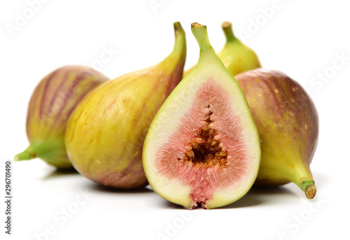 Ripe figs on a white background
