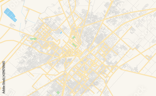 Printable street map of Faisalabad, Pakistan