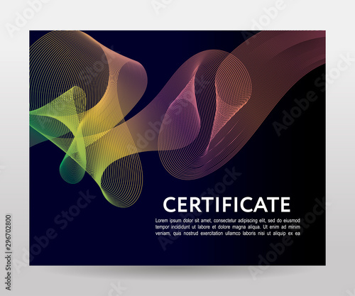 Certificate. Template diplomas, currency. Vector gradient frame
