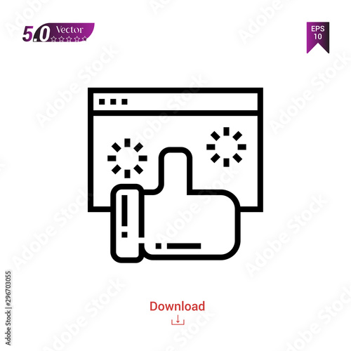 Outline browser  icon vector isolated on white background.social-media icon . Graphic design, mobile application, icons 2019 year, user interface. Editable stroke. EPS10 format