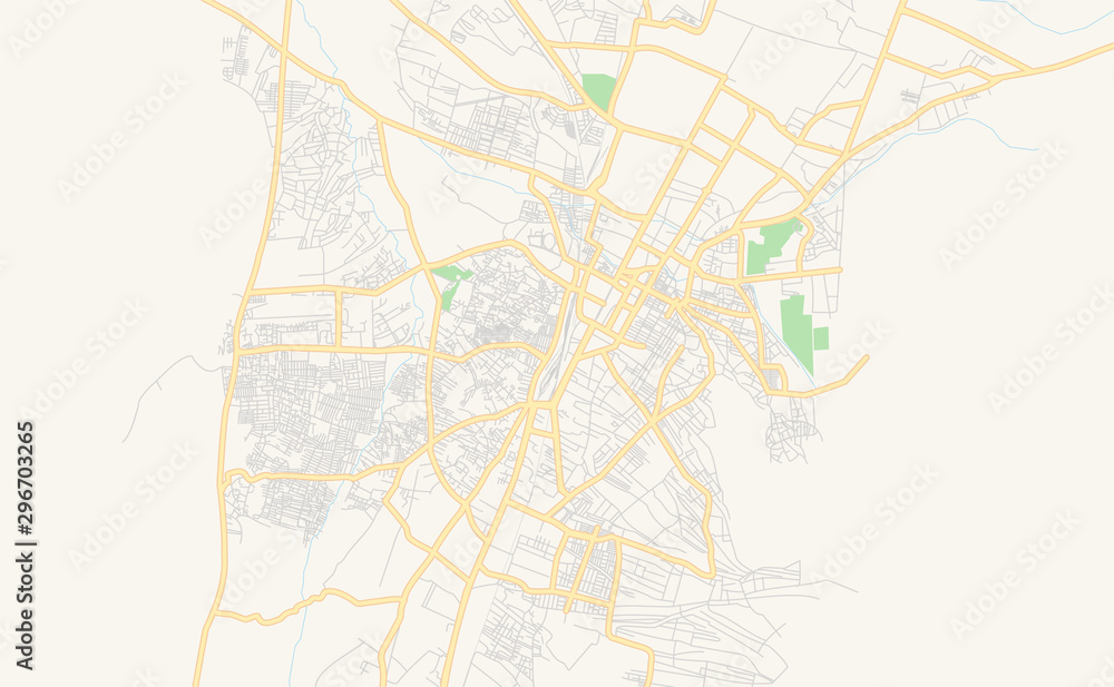 Printable street map of Quetta, Pakistan