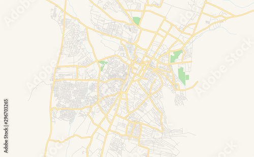 Printable street map of Quetta, Pakistan photo