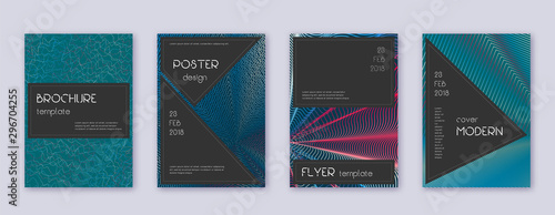 Black brochure design template set. Red abstract l