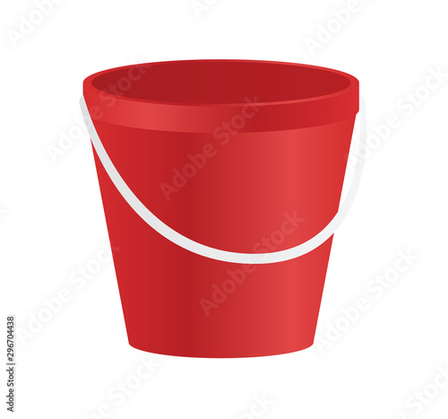 Red plastic bucket