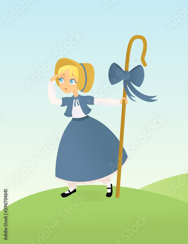 Shepherdess looking for her sheep