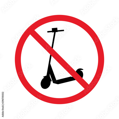 No kick scooter sign. Vector icon.