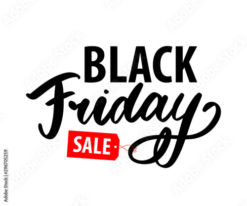 Black Friday Calligraphic Advertising Poster design vector template. Total Sale Discount Banner retro vintage style.