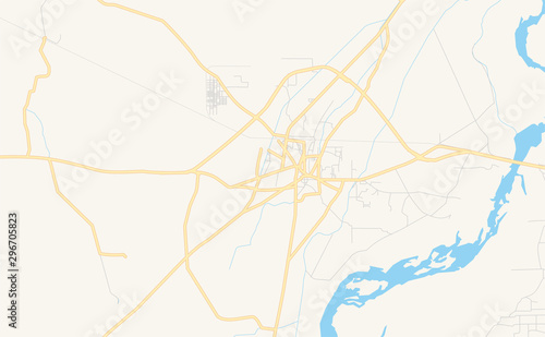 Printable street map of Muzaffargarh, Pakistan