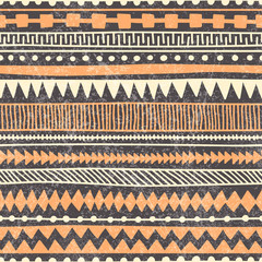 Fototapete Ethno-Muster Horizontale Linien im Doodle Stil  © flovie