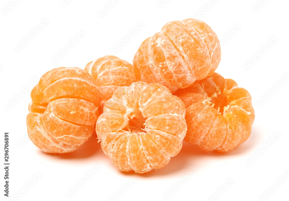 Tangerine peeled on white background Tangerine peeled on white background