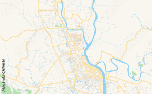Printable street map of Khulna  Bangladesh
