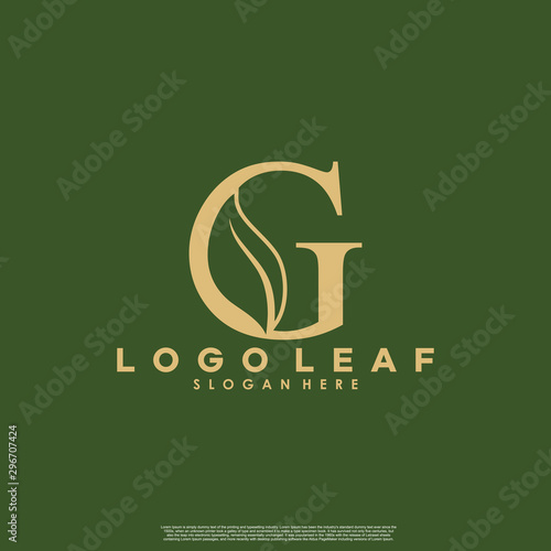 Letter G With Leaf Logo. Green leaf logo icon vector design. Landscape design, garden, Plant, nature and ecology vector. Editable file.