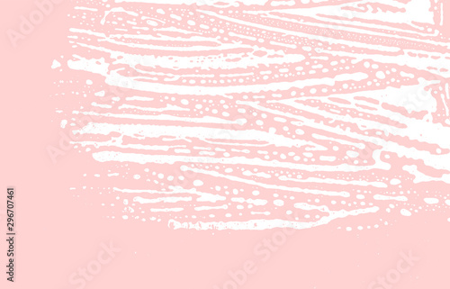 Grunge texture. Distress pink rough trace. Gorgeou