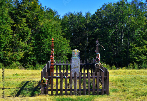 the monument of some Hungarian soldiers on Mount Bekecs Romania photo