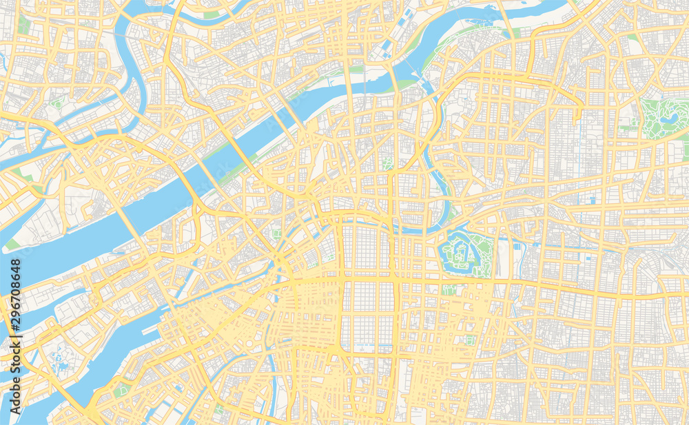Poster Printable street map of Osaka, Japan – Wall Art Poster Printable street map of Osaka, Japan – Wall Art