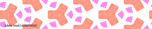 Wallpaper Mural Pink orange retro Seamless Border Scroll. Geometri Torontodigital.ca