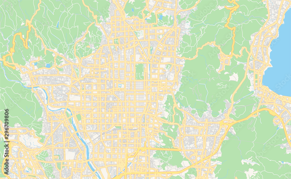 Printable street map of Kyoto, Japan