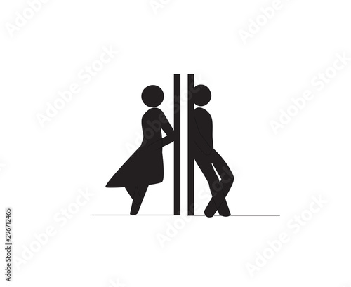 Gender symbols or weeding symbol, icon set of Man and woman on white background, Vector illustration. 