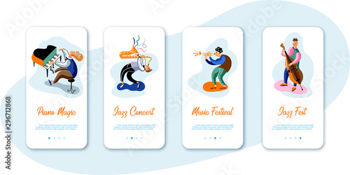 Jazz mobile app flat vector templates