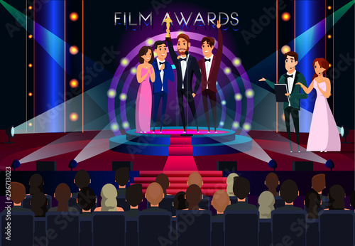 Film awards flat vector illustration