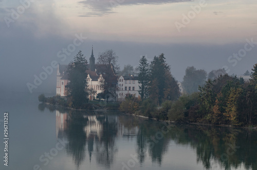 school in bavaria at a foggy morning © Harald