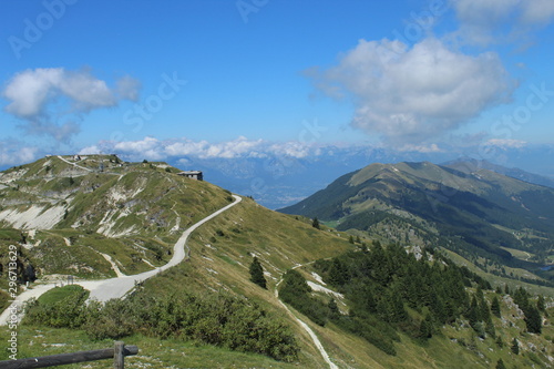 road in mountains in Monte Grappa (landscape, mountain, sky, nature, mountains, green, hill, panorama, blue, view, tree, forest, beatiful, alberi, montagna ,cielo, natura, collina)