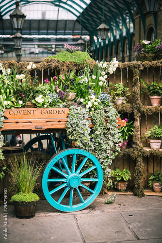 Famous Covent Garden flower cart , London. photo