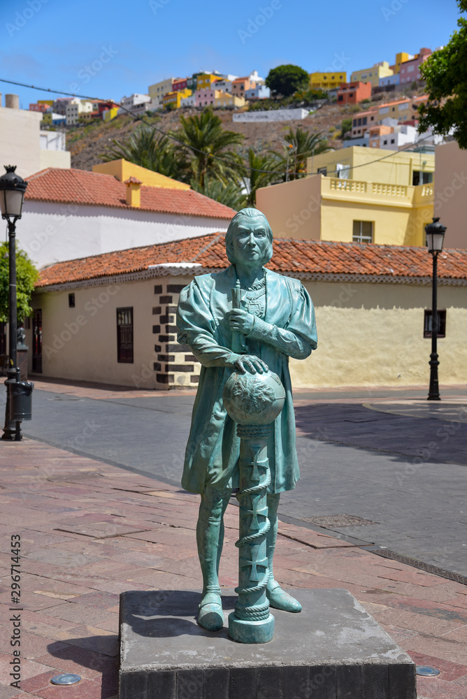 Statue von Christoph Kolumbus in San Sebastian / La Gomera