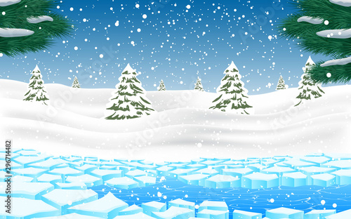 lanscape of glacier in the winter