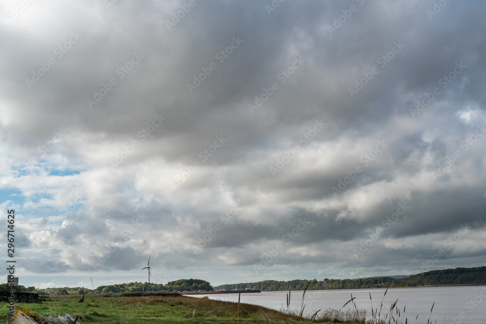 On the river Severn bank with big sky On the river Severn bank with big sky