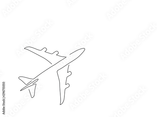 Plane line drawing, vector illustration design. Holidays collection.