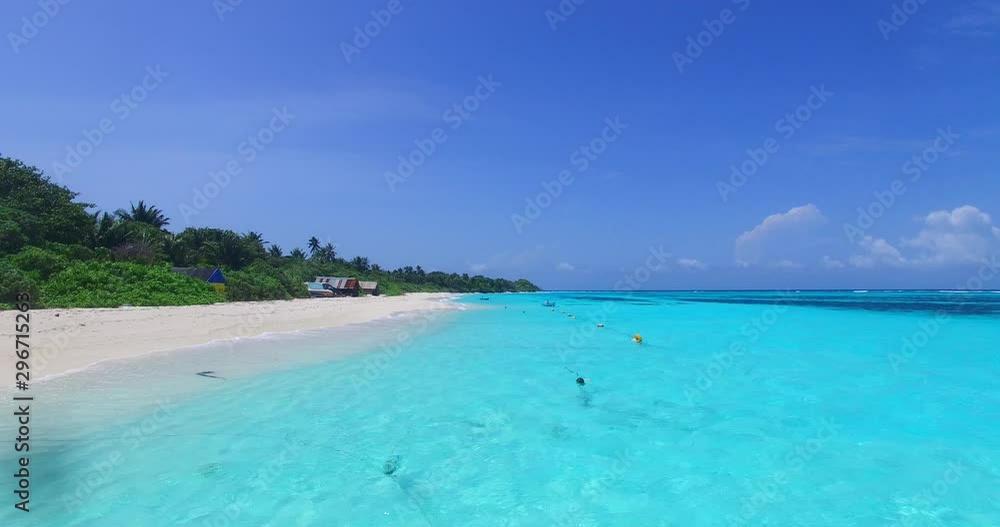 dolly in shot of perfect noncrowded tropical white sand beach with turquoise sea water Philippines dolly in shot of perfect noncrowded tropical white sand beach with turquoise sea water Philippines