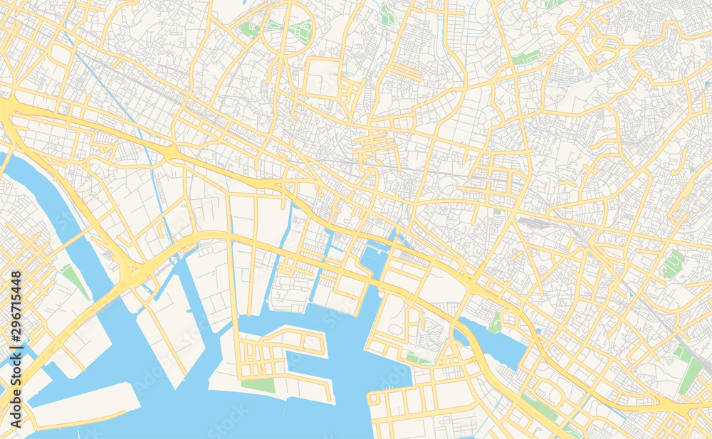 Printable street map of Funabashi, Japan