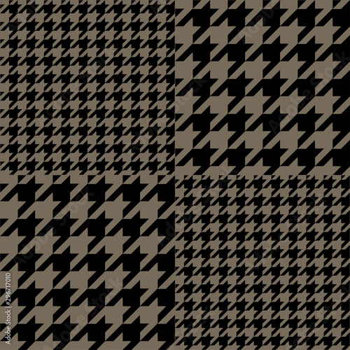 Traditional houndstooth checkered plaid vector pattern 