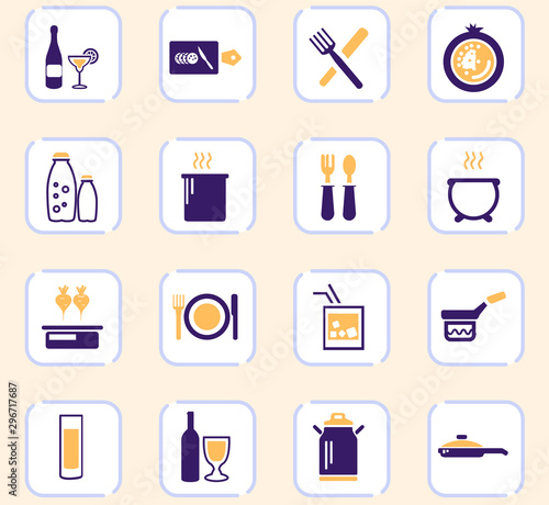 Food and kitchen icons set