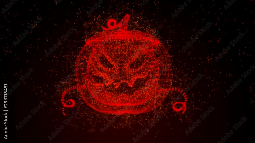 Fire plexus moving pumpkin on a dark screen Fire plexus moving pumpkin on a dark screen