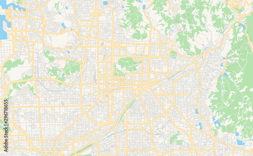 Printable street map of Matsuyama, Japan