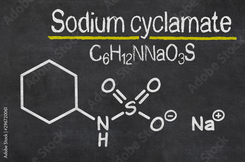 Blackboard with the chemical formula of Sodium cyclamate
