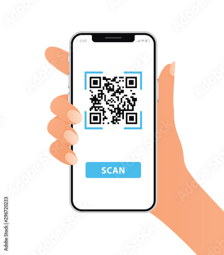 Scan QR code with Mobile phone. Electronic , digital technology, barcode. 