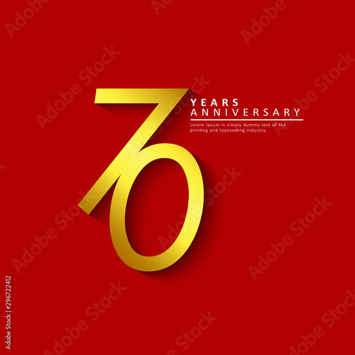 70 Year Anniversary Vector Template Design Illustration