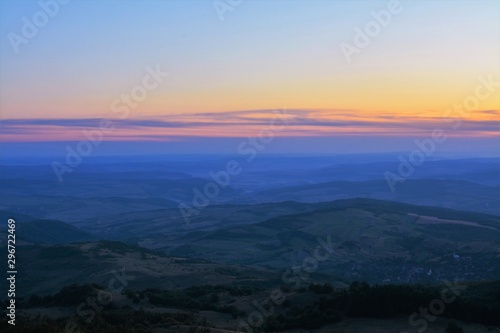 A sunrise over the hills