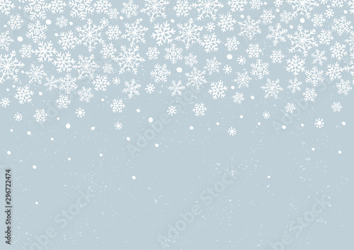 Winter holidays or Christmas horizontal seamless patten with snowflakes.
