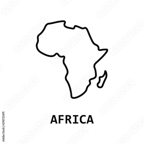 Africa map line icon. Isolated vector.
