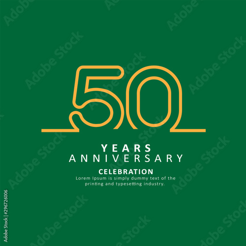 50 Year Anniversary Vector Template Design Illustration