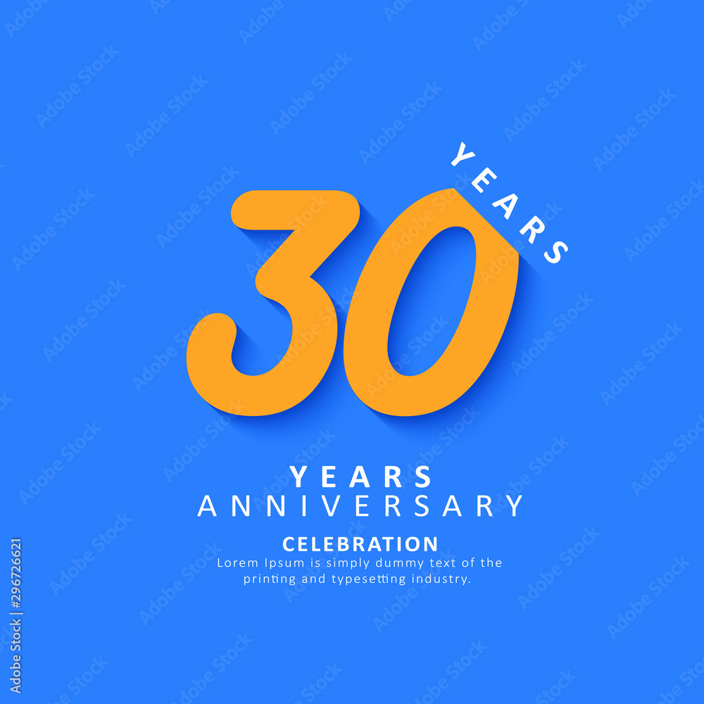 30 Year Anniversary Vector Template Design Illustration
