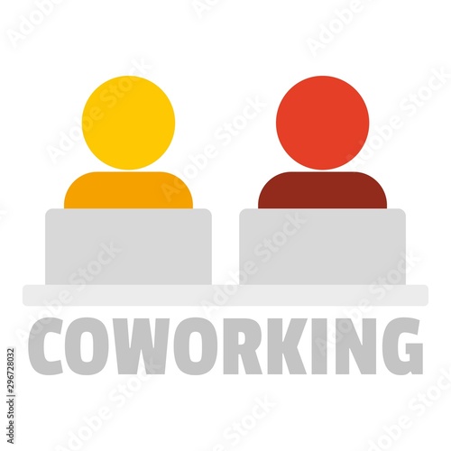 Office coworking logo. Flat illustration of office coworking vector logo for web design